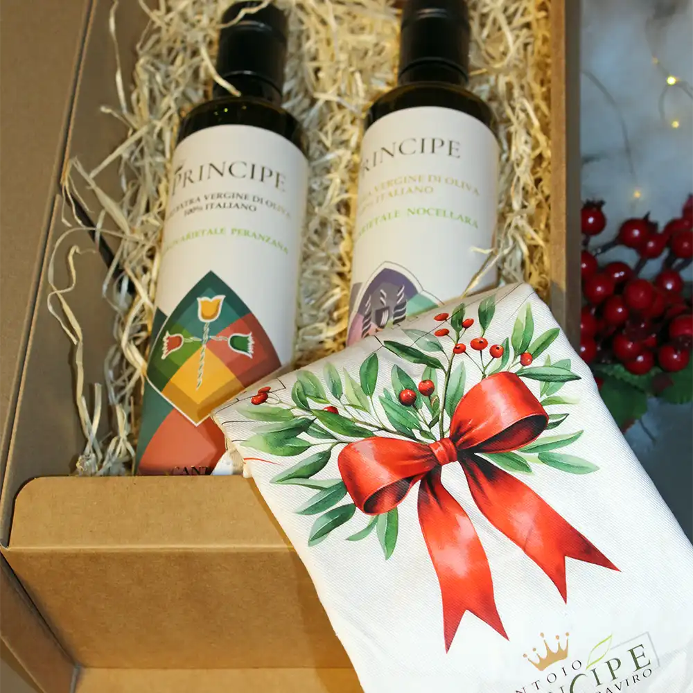 Scatola con Peranzana Nocellara e Canovaccio Natalizio